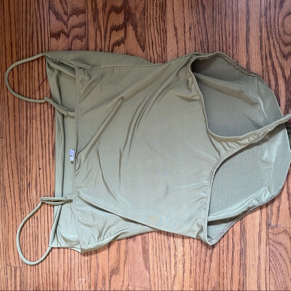 Sage green cowl neck body suit - Picture 2 of 3